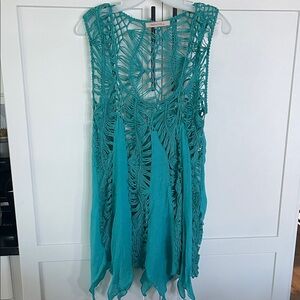 Paradise Teal Knit Swim Cover-Up
